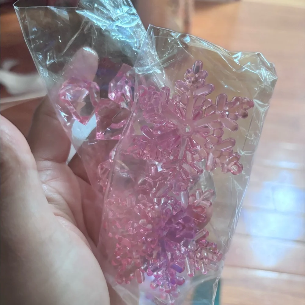 Pink Christmas Ornaments Set